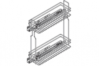 2104SY/20-50PC Сетка в базу 200 выдвижная с доводчиком, отделка хром